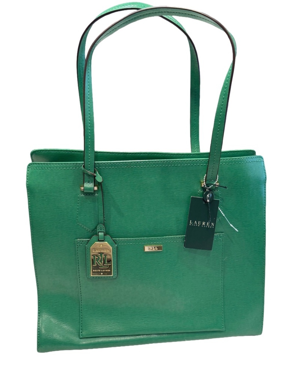 Lauren Ralph Lauren Lowell Tote Bag Fern Leather NWT